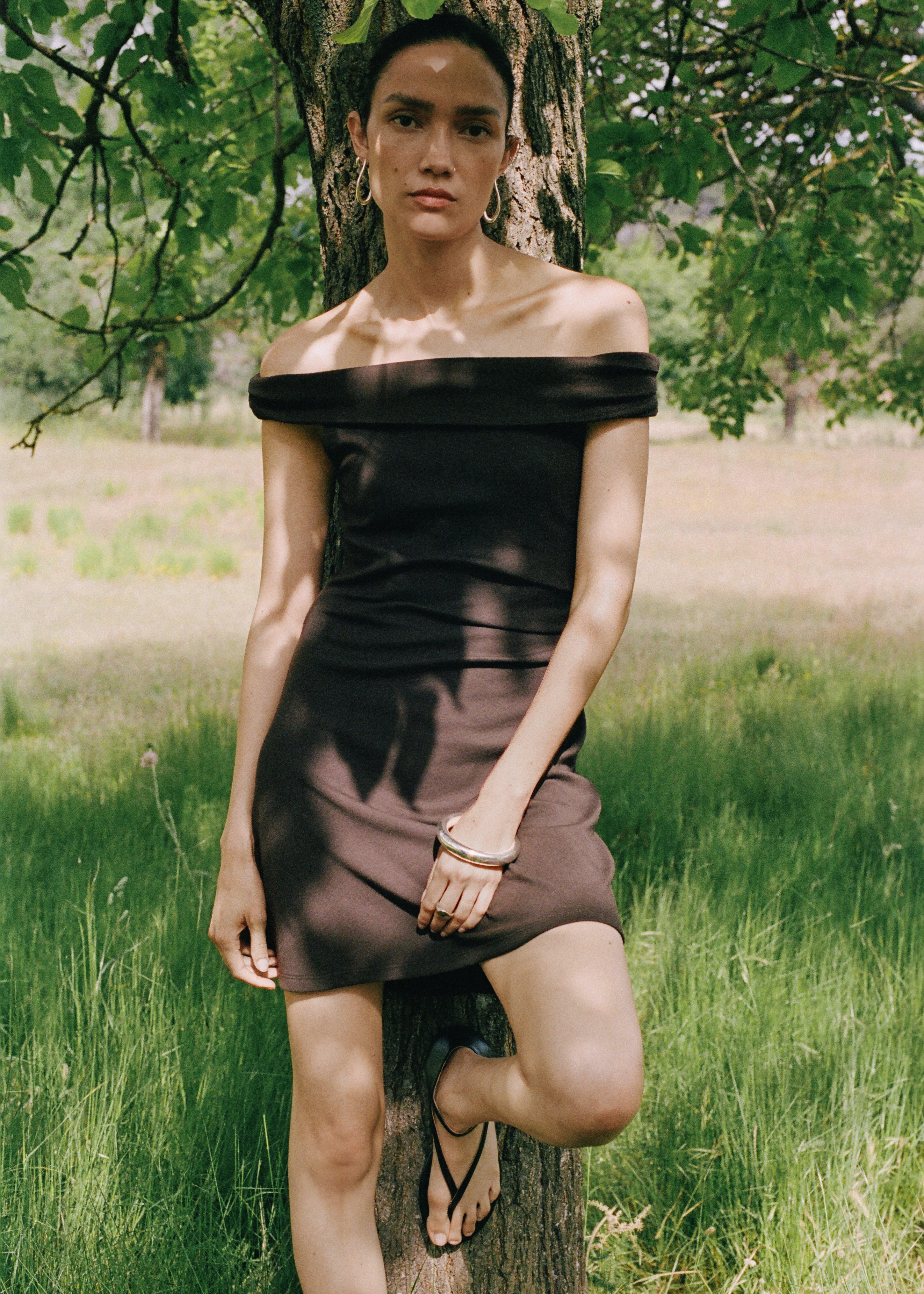 Brown Short Strapless Dress, 0201_30, large image number 0