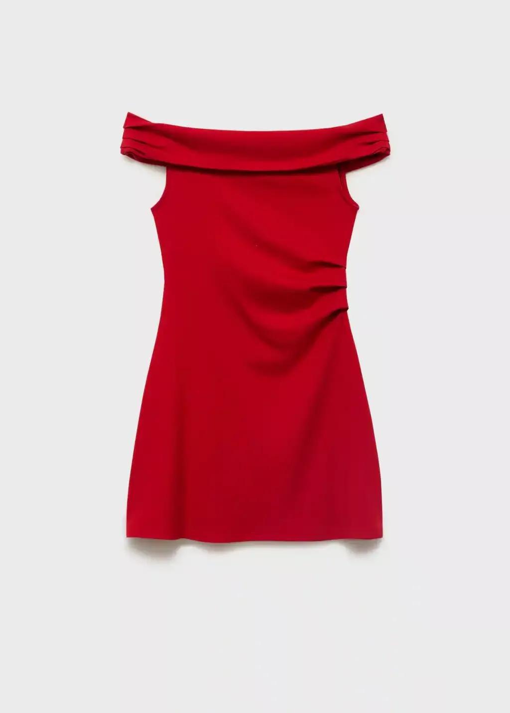 Red Short Strapless Dress, 0201_70, large image number 0