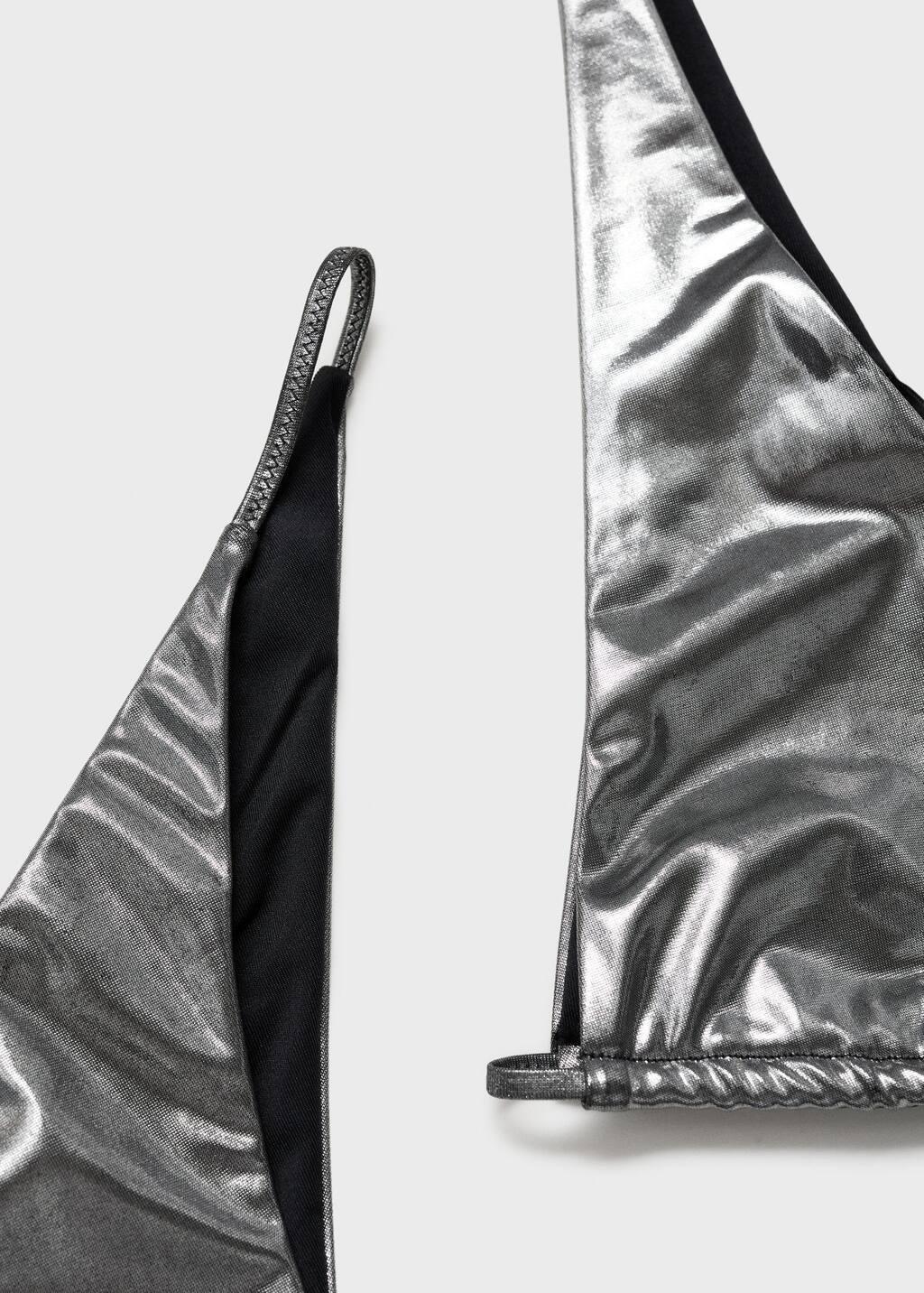 SILVER Metallic bikini top with cut-out, , large image number 2