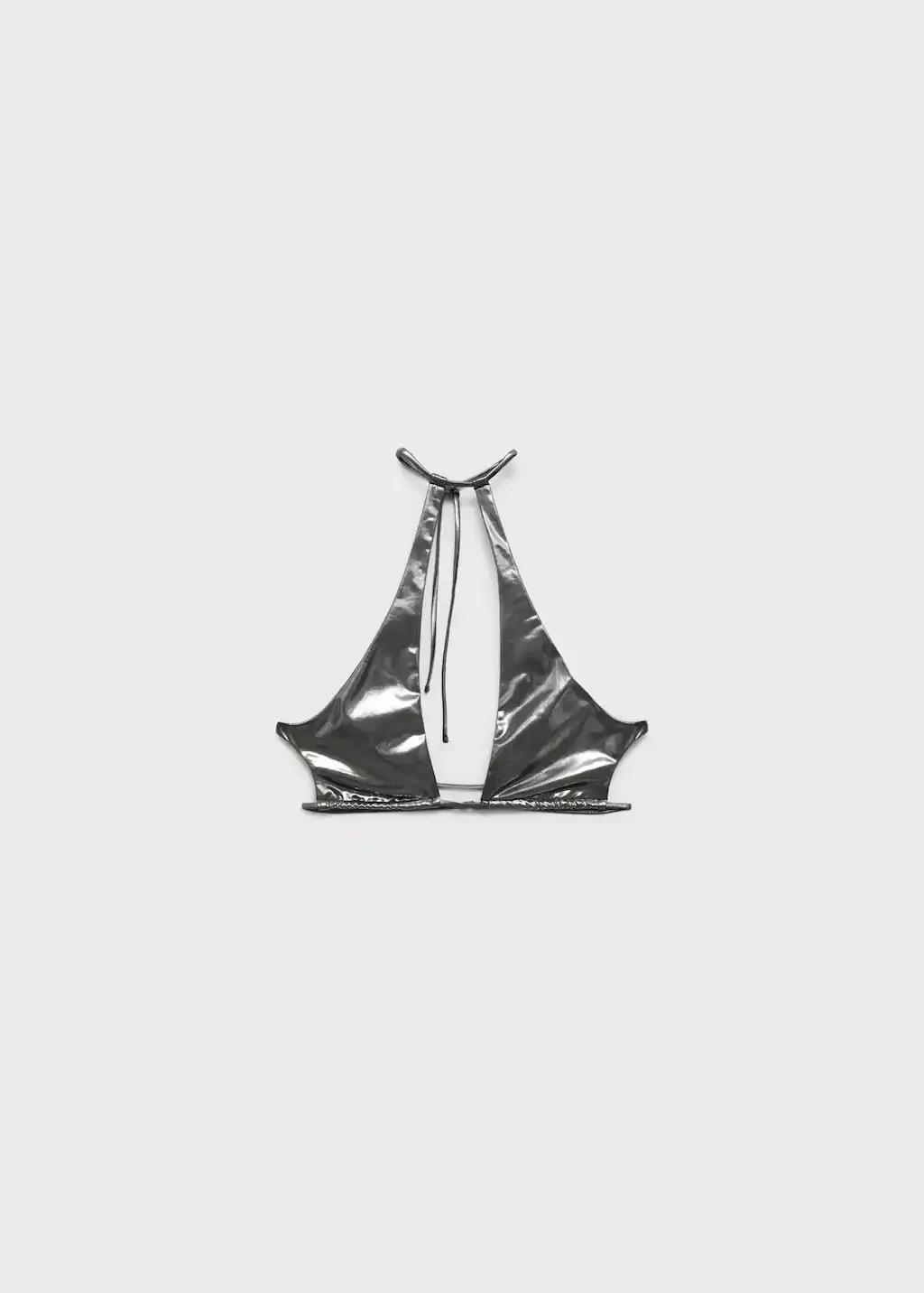 SILVER Metallic bikini top with cut-out, , large image number 3