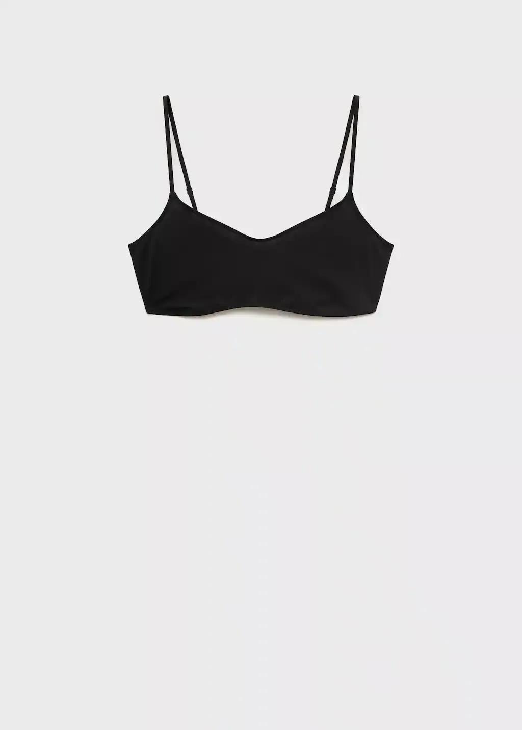 Black Thin-Strap Bra, , large image number 2