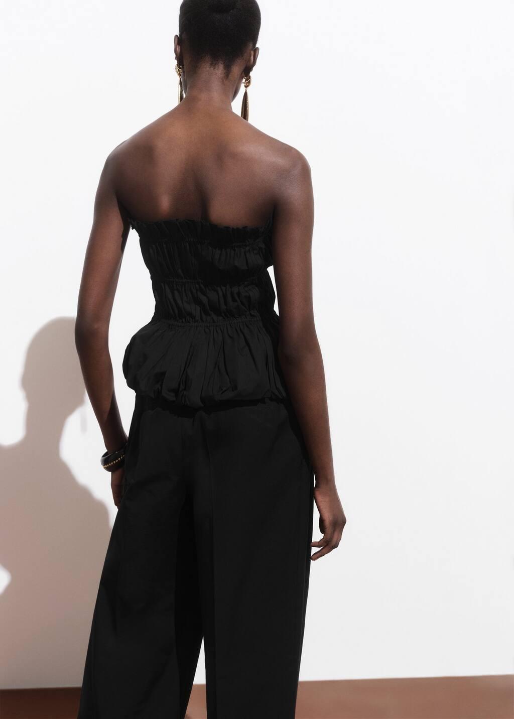 BLACK Ruched strapless top, , large image number 6
