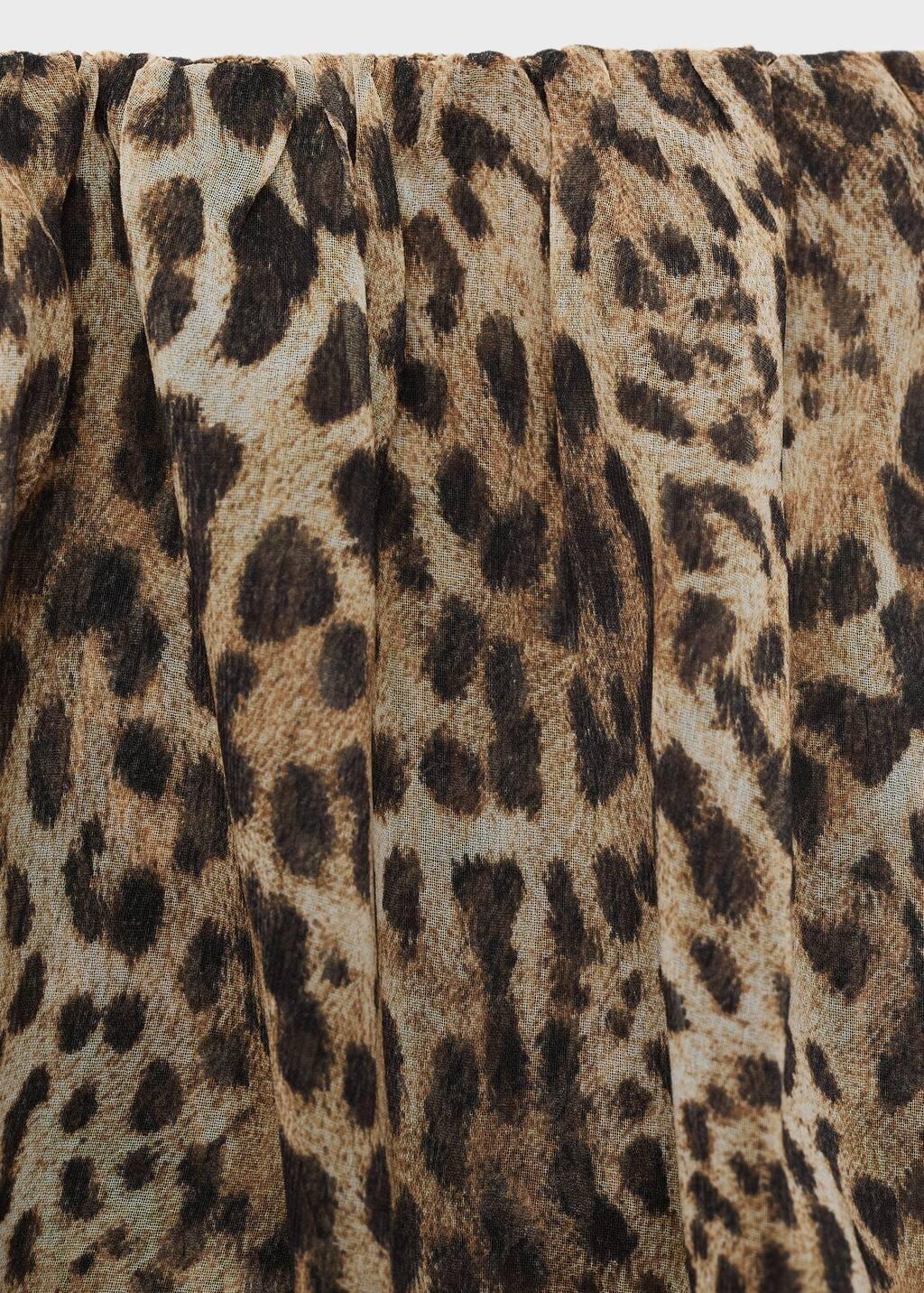 Brown Leopard-Print Crop Top, , large image number 2