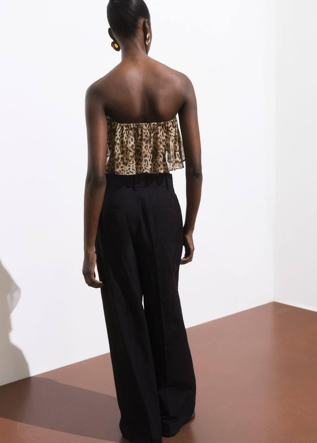 Brown Leopard-Print Crop Top, , large image number 5