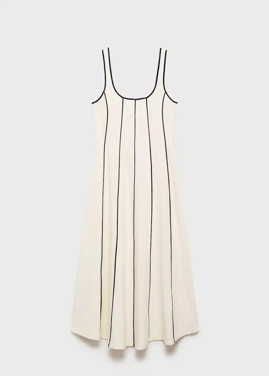 Cream Striped Cotton Dress, , large image number 3