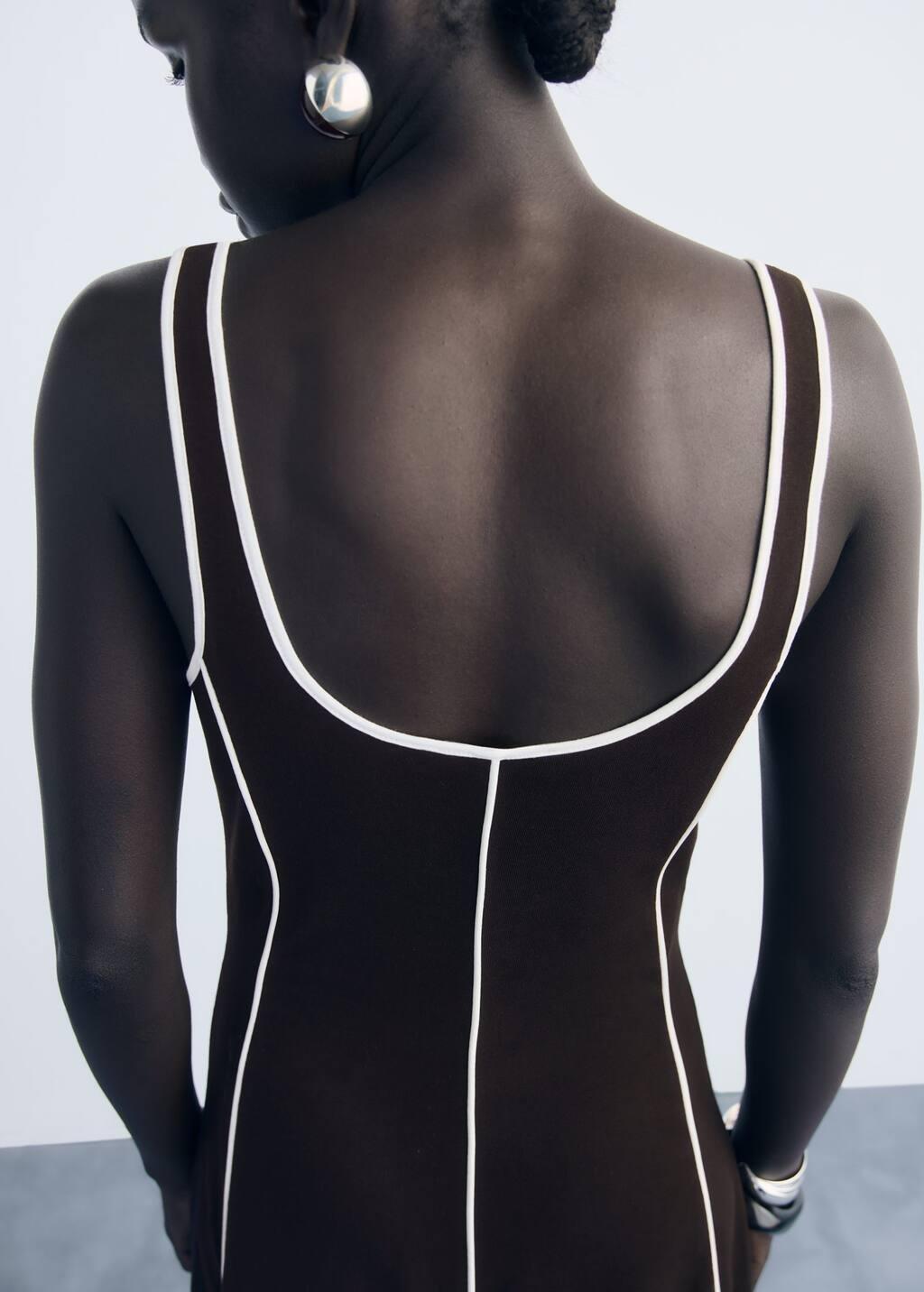 BROWN Striped cotton dress, Brown, large image number 4