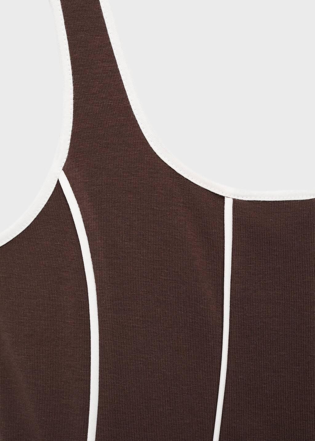 BROWN Striped cotton dress, , large image number 5