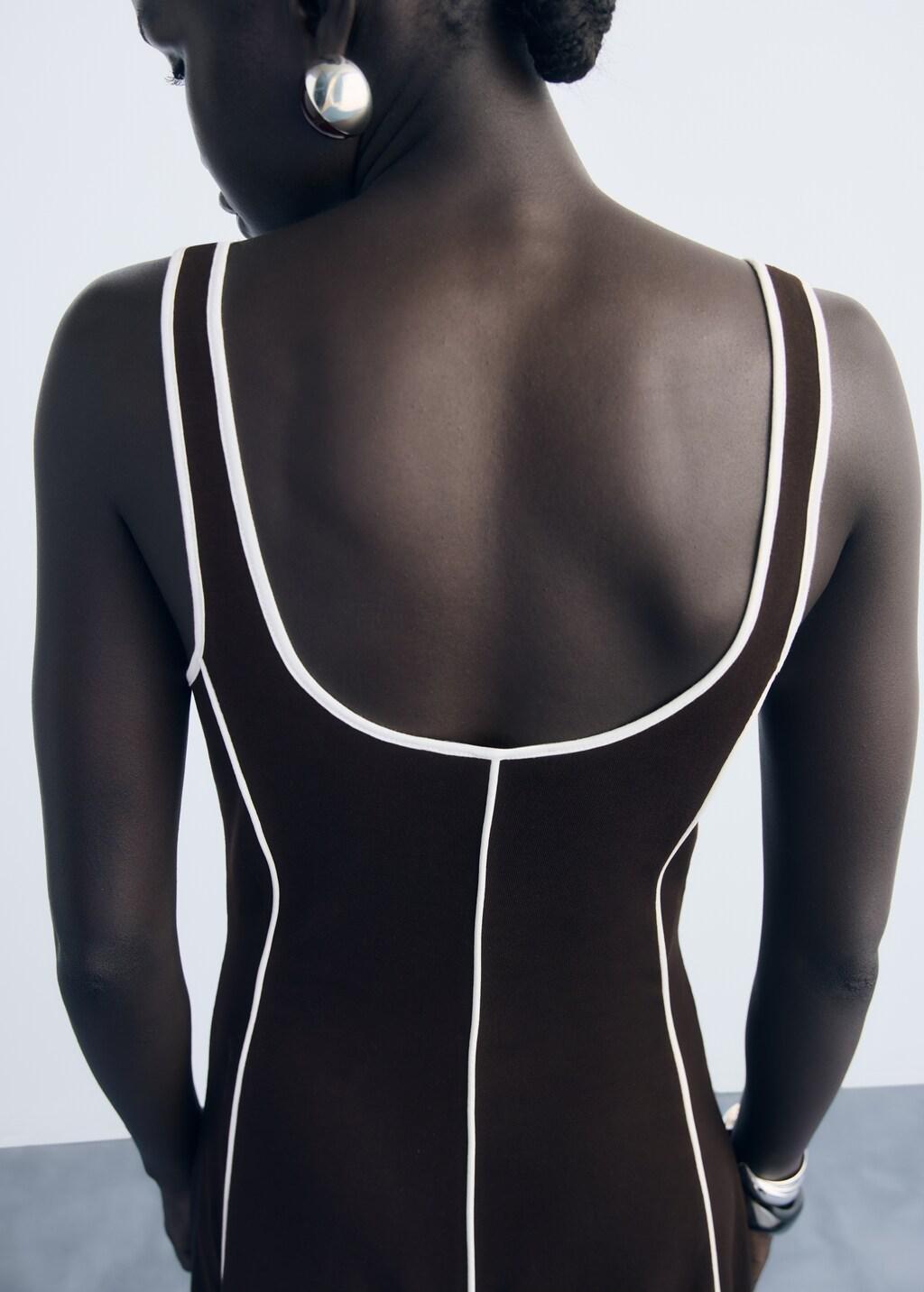 BROWN Striped cotton dress, Brown, large image number 7