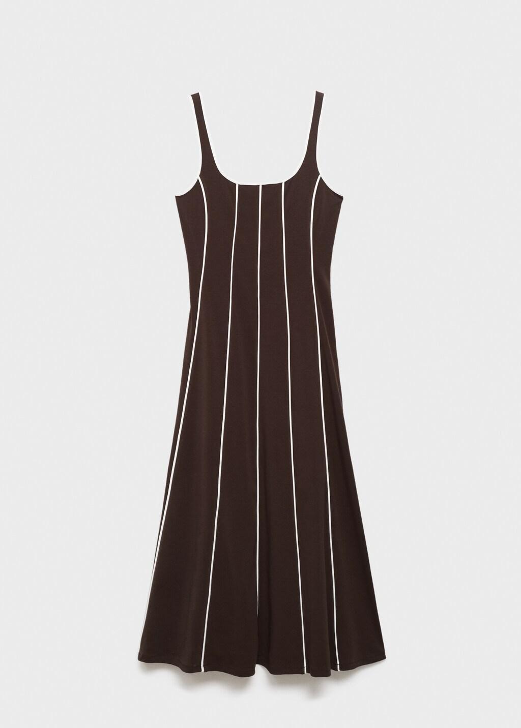 BROWN Striped cotton dress, Brown, large image number 8