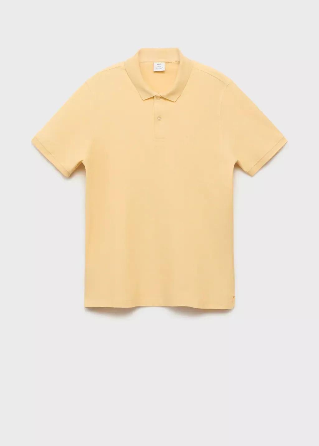 Yellow Regular-Fit Cotton Pique Polo Shirt, , large image number 0