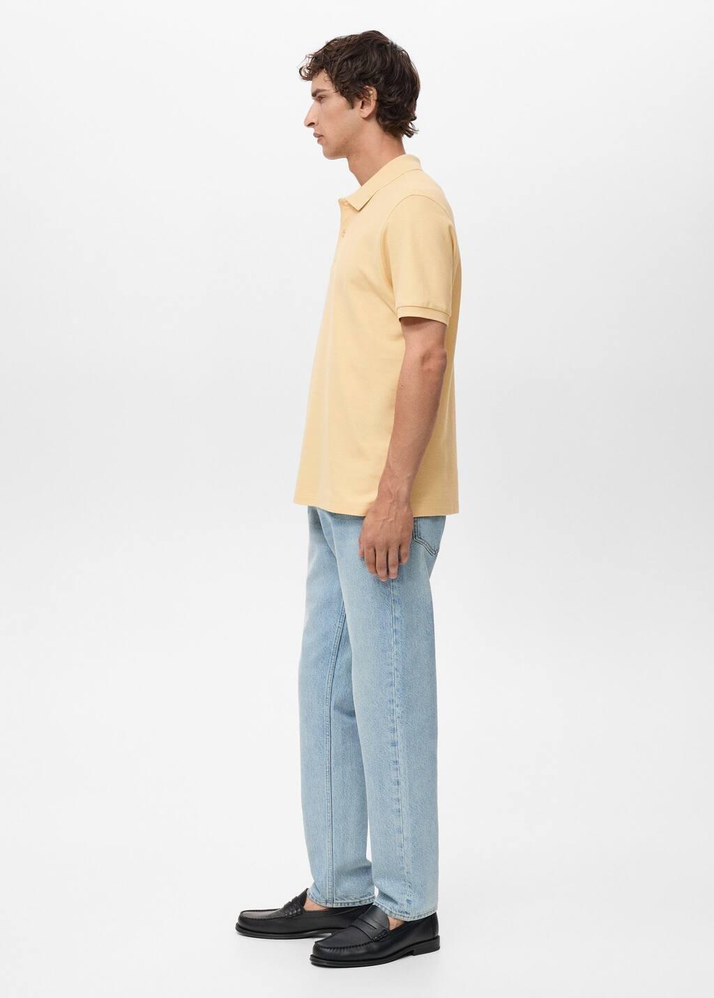 Yellow Regular-Fit Cotton Pique Polo Shirt, , large image number 3