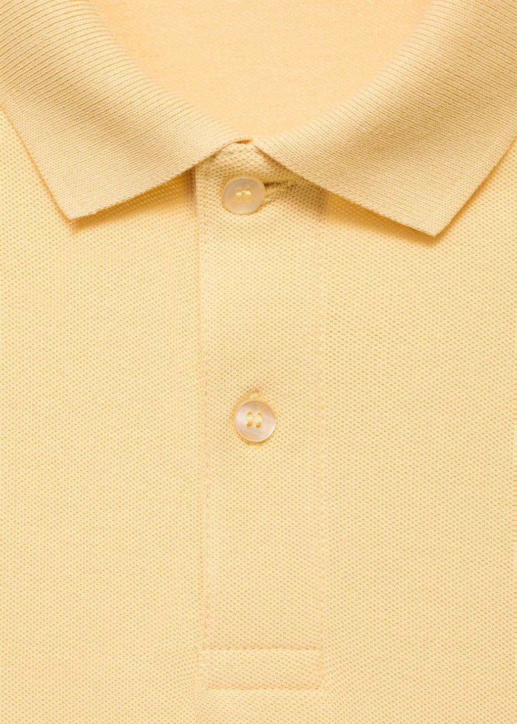 Yellow Regular-Fit Cotton Pique Polo Shirt, , large image number 4