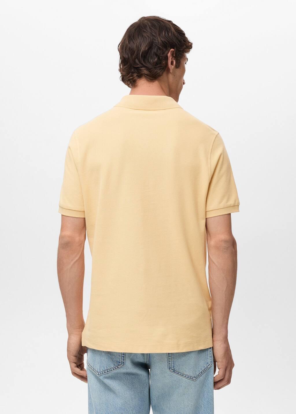 Yellow Regular-Fit Cotton Pique Polo Shirt, , large image number 5