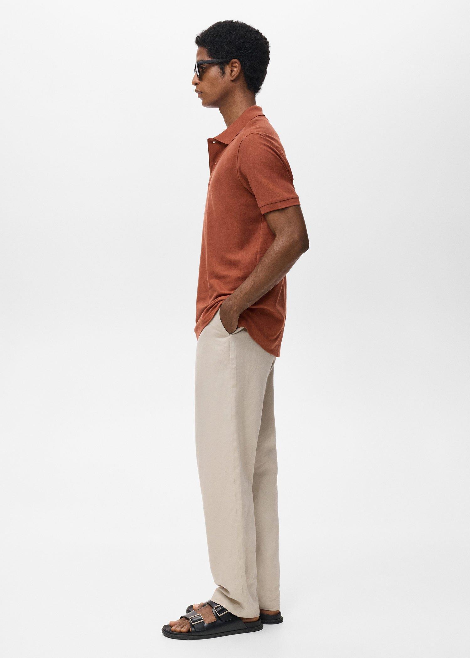 Orange Regular-Fit Cotton Pique Polo Shirt, , large image number 2