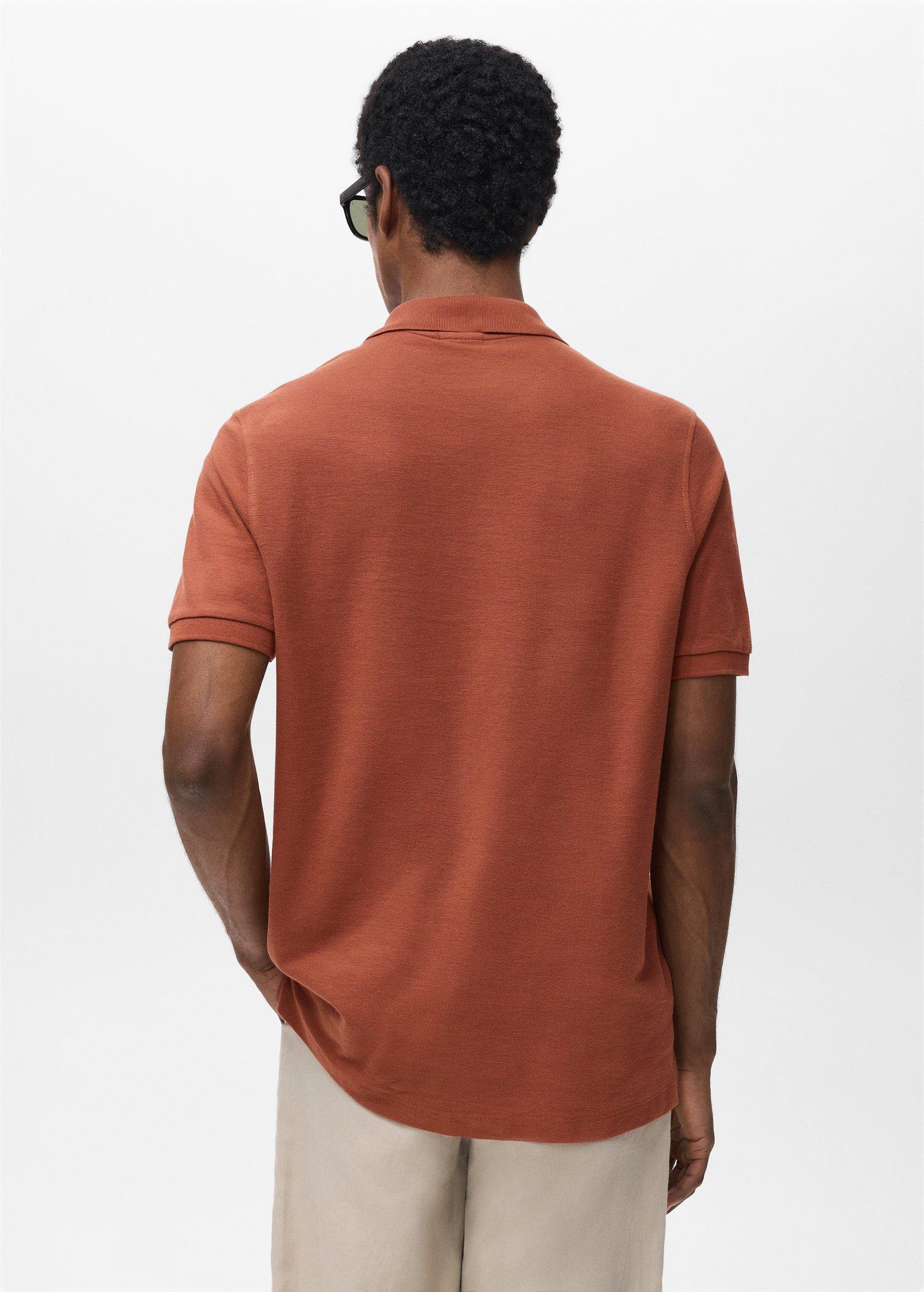 Orange Regular-Fit Cotton Pique Polo Shirt, , large image number 3