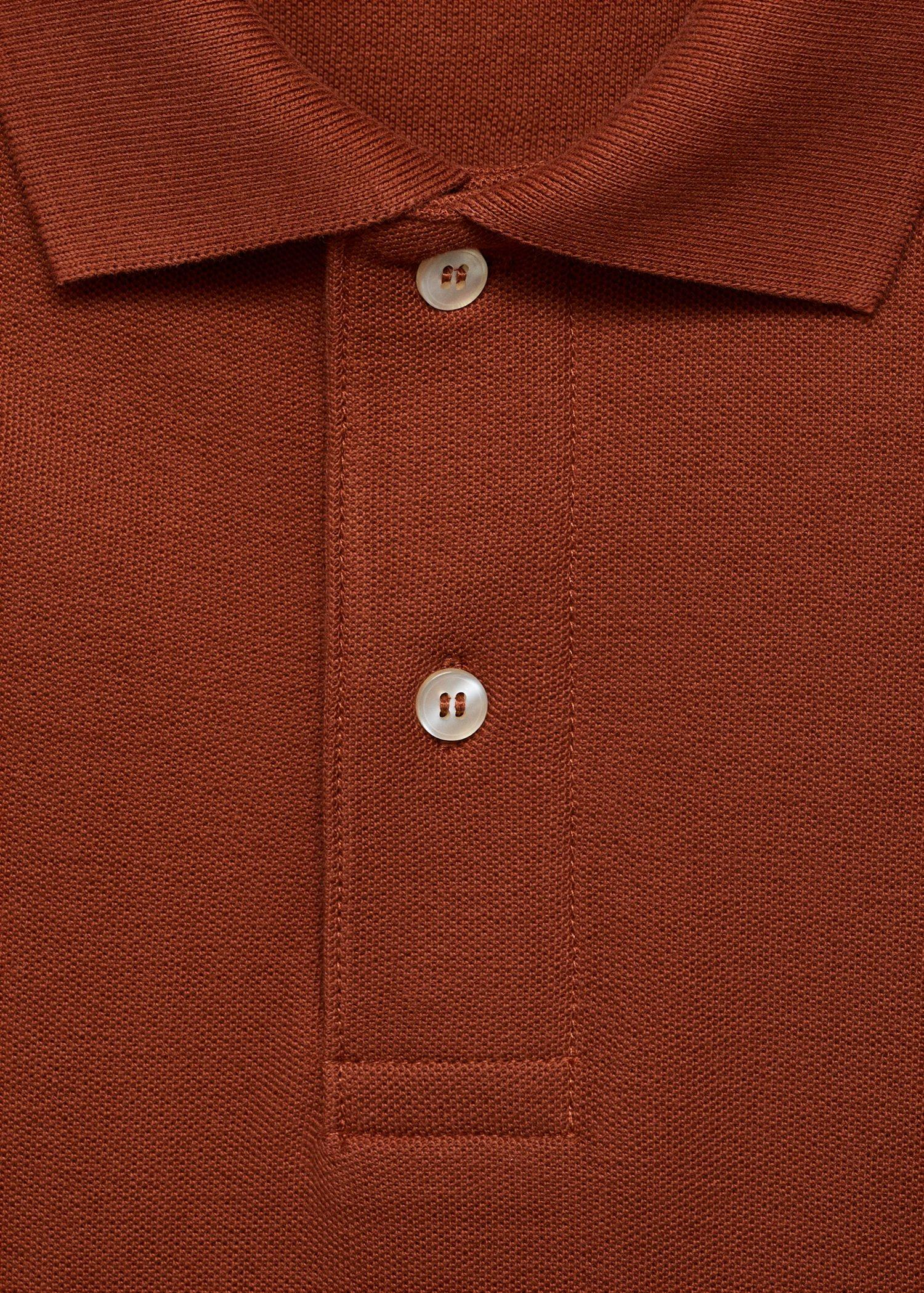 Orange Regular-Fit Cotton Pique Polo Shirt, , large image number 7