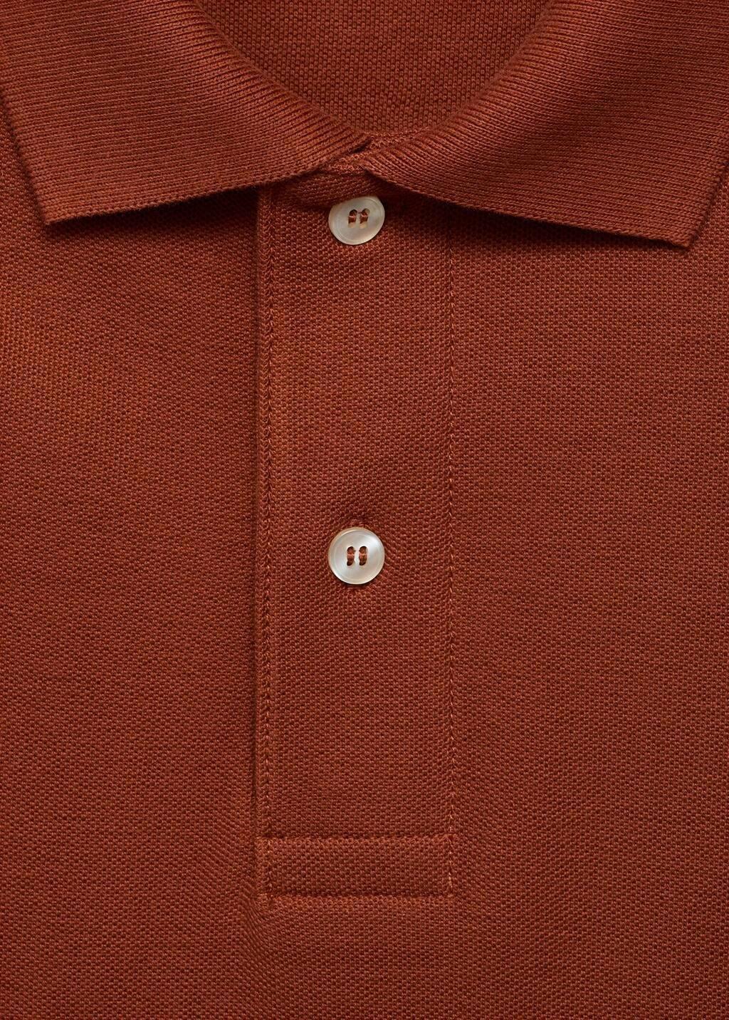Orange Regular-Fit Cotton Pique Polo Shirt, Medium Orange, large image number 9
