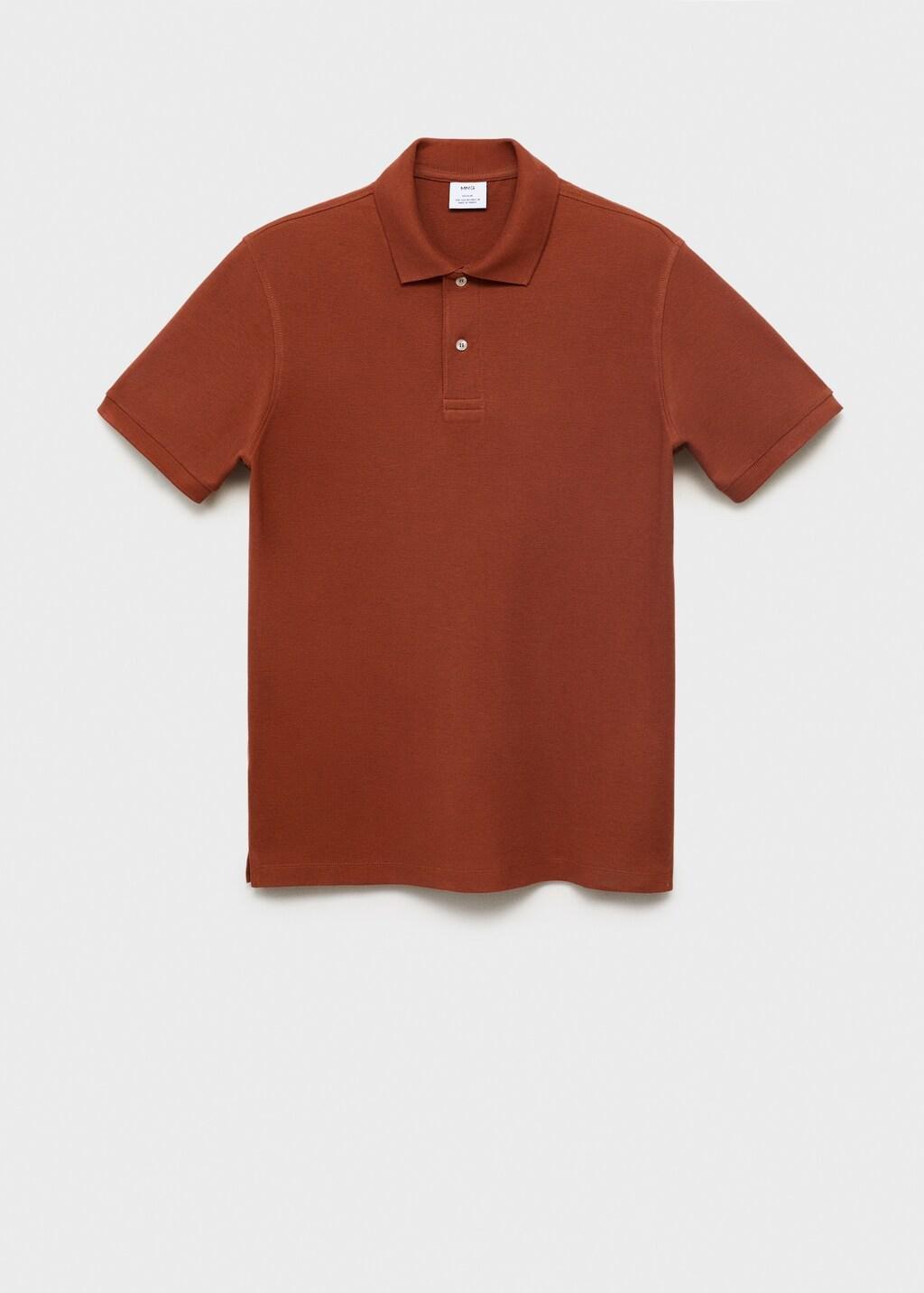 Orange Regular-Fit Cotton Pique Polo Shirt, Medium Orange, large image number 14