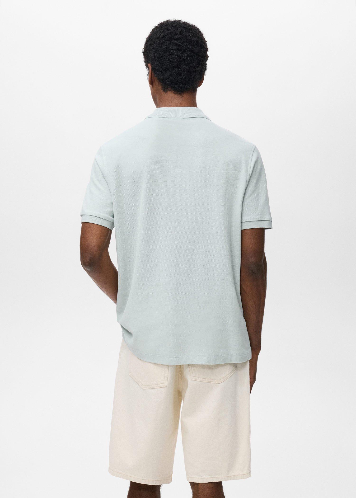 Blue Regular-Fit Cotton Pique Polo Shirt, , large image number 3