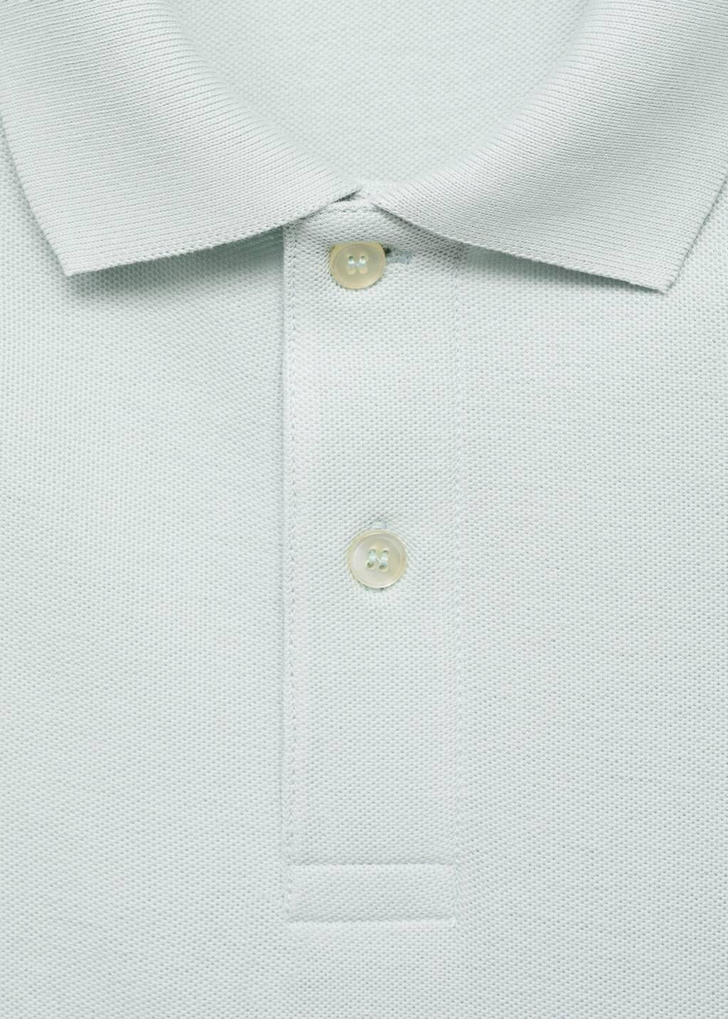 Blue Regular-Fit Cotton Pique Polo Shirt, Light-Pastel Blue, large image number 9