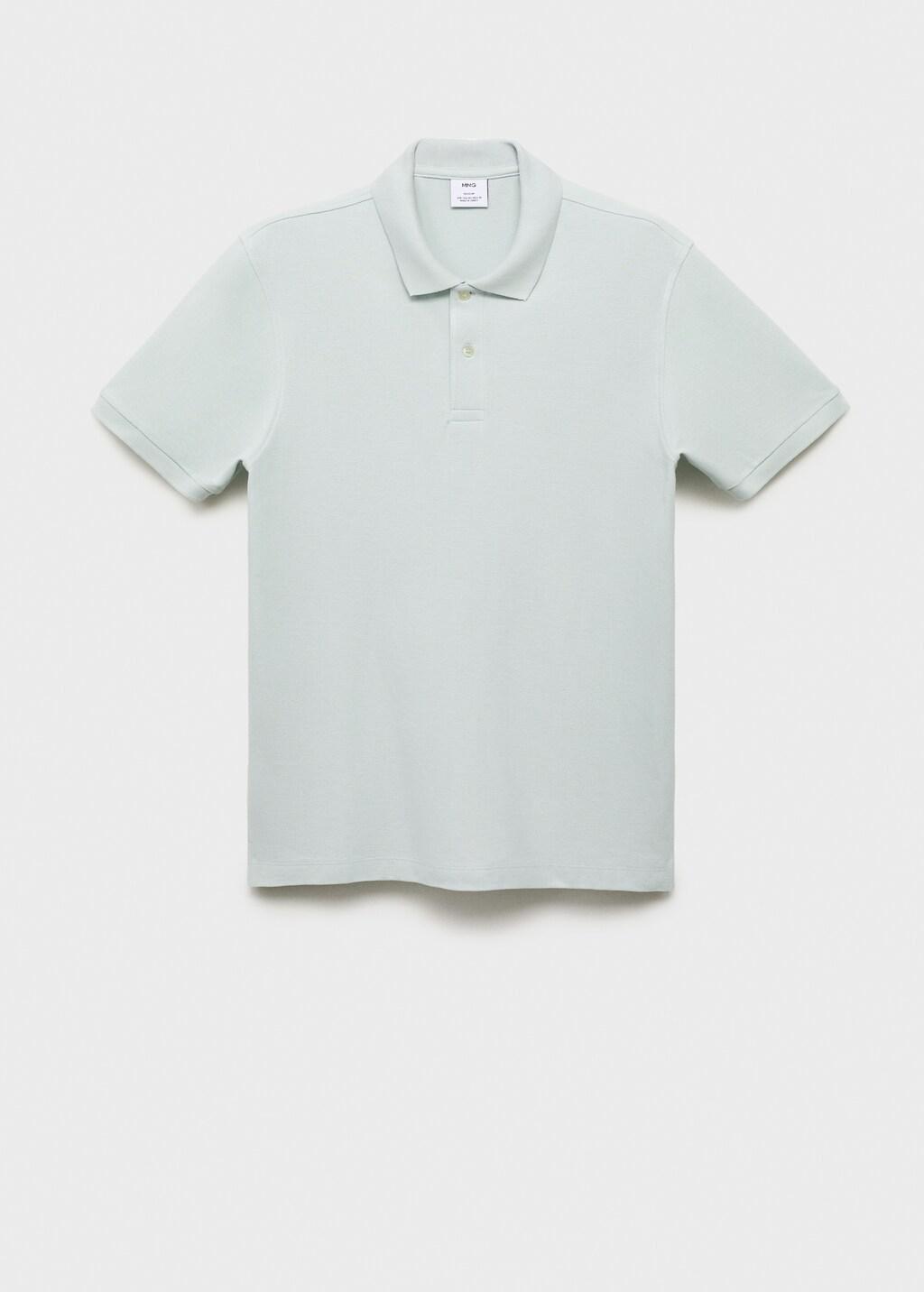 Blue Regular-Fit Cotton Pique Polo Shirt, Light-Pastel Blue, large image number 11
