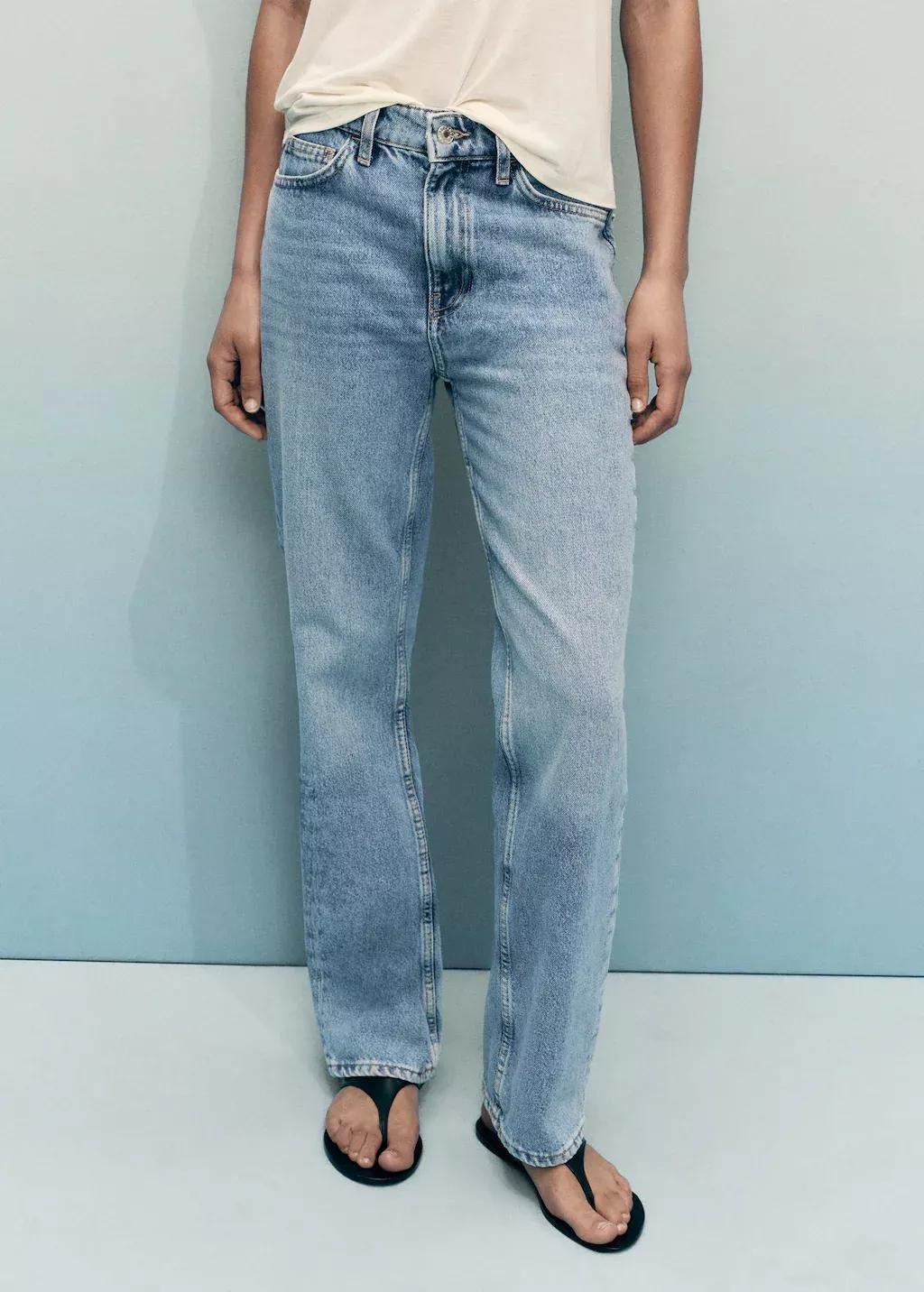 Blue Matilda Medium-Rise Straight-Fit Jeans, , large image number 0