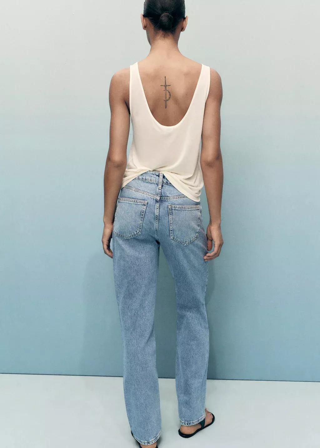 Blue Matilda Medium-Rise Straight-Fit Jeans, , large image number 4