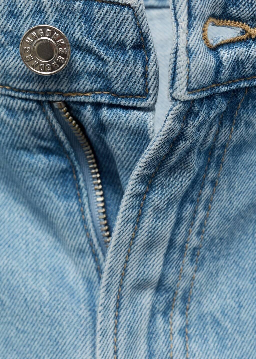 OPEN BLUE Mid-rise denim bermuda shorts with pleats, , large image number 4