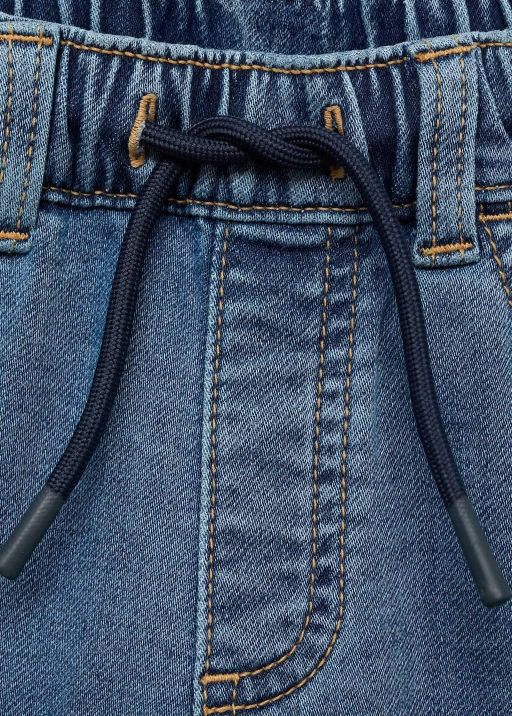 Blue Comfy Jeans With Drawstring, Kids Boys, Open Blue, large image number 2