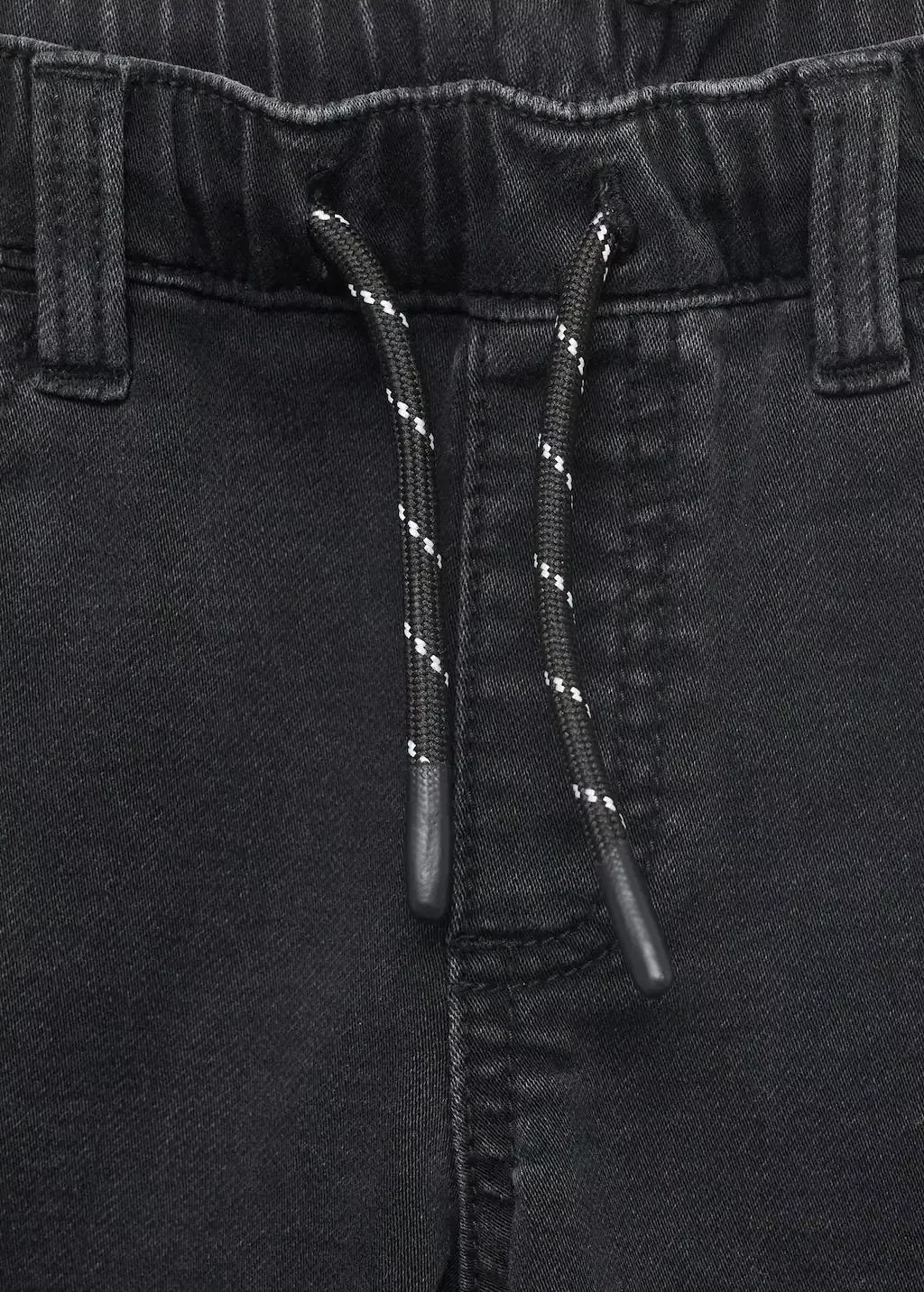 Grey Comfy Jeans With Drawstring, Kids Boys, , large image number 2