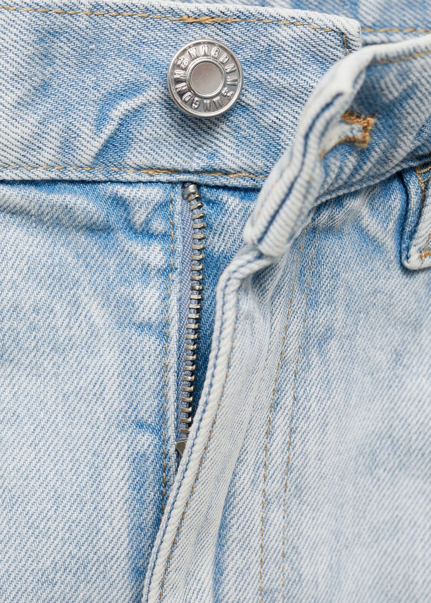 Blue Denim Skirt With Frayed Hem, , large image number 7