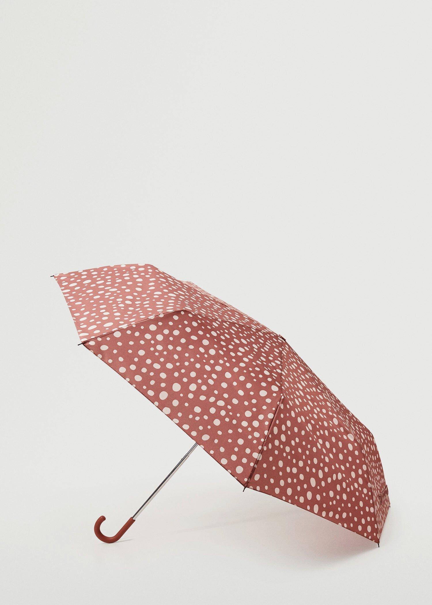 Dark Red Polka-Dot Folding Umbrella, Women, , large image number 0