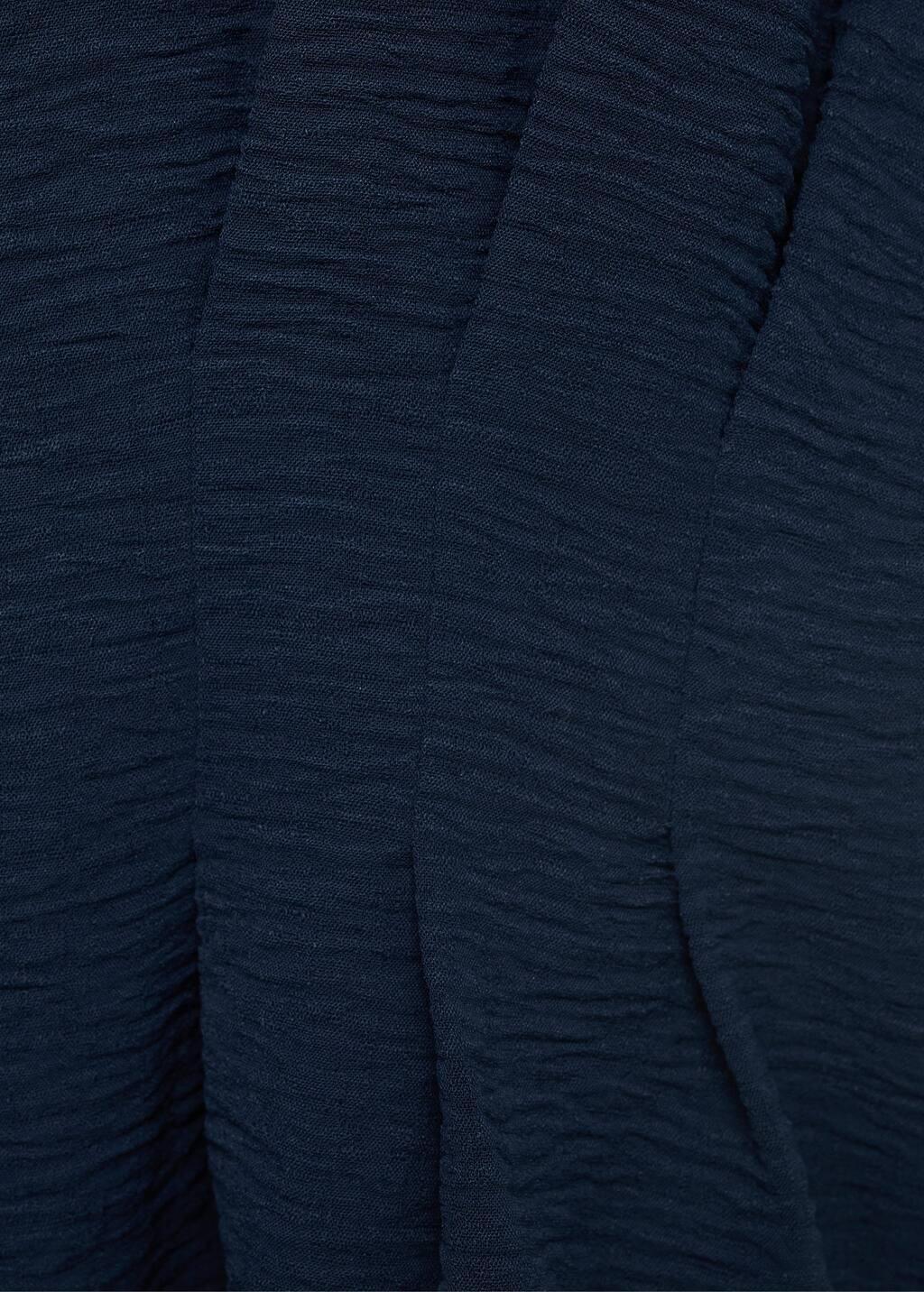 Navy Short-Sleeved Peplum Blouse, , large image number 6
