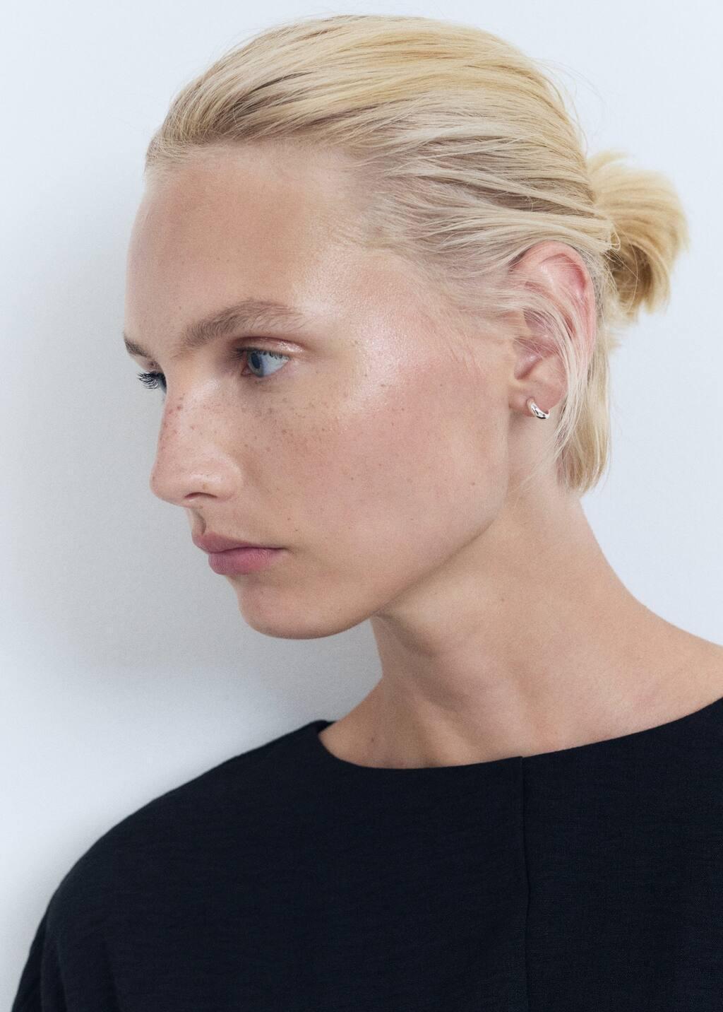 Black Fitted Peplum Blouse, Black, medium