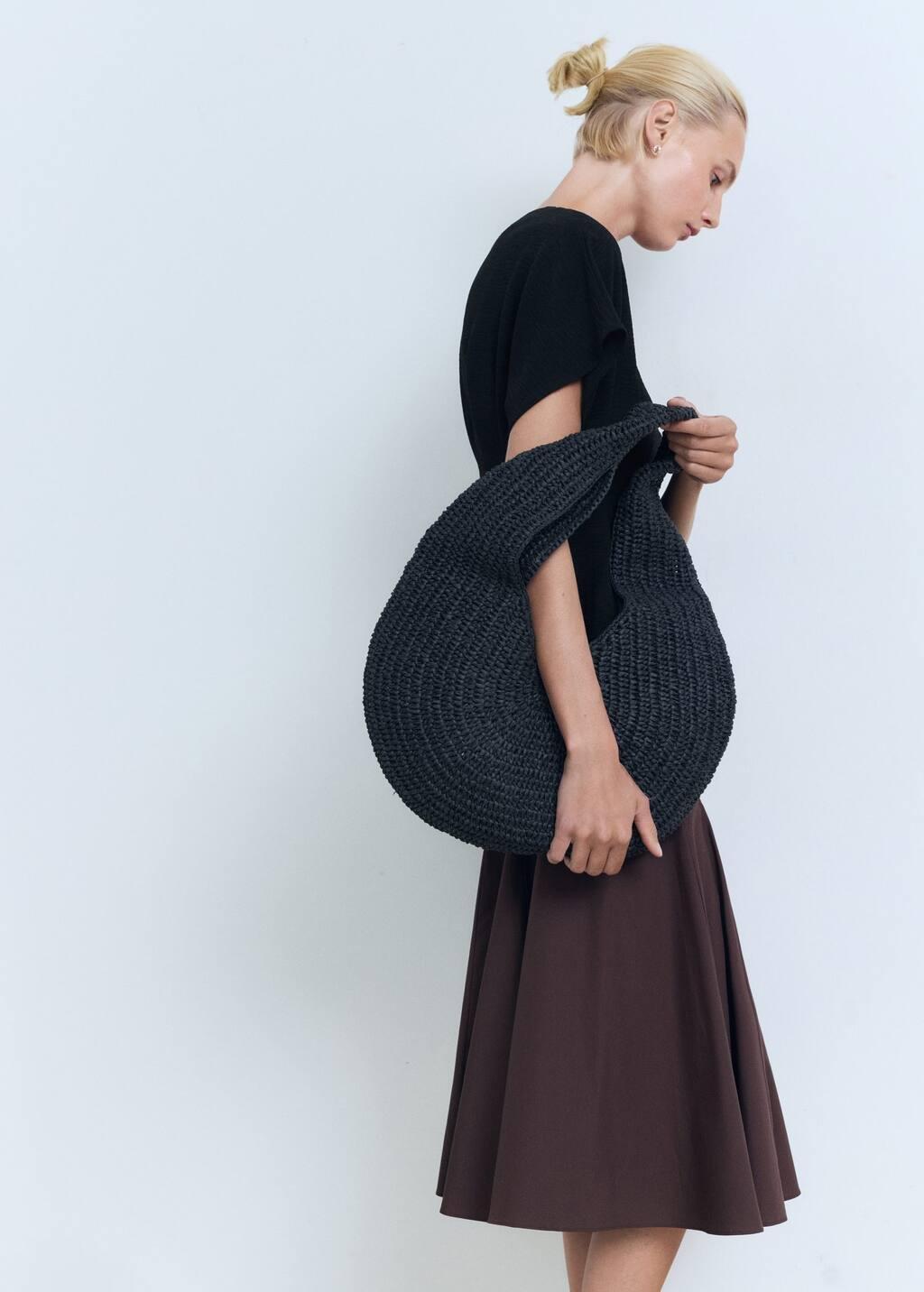 Black Fitted Peplum Blouse, Black, large image number 3