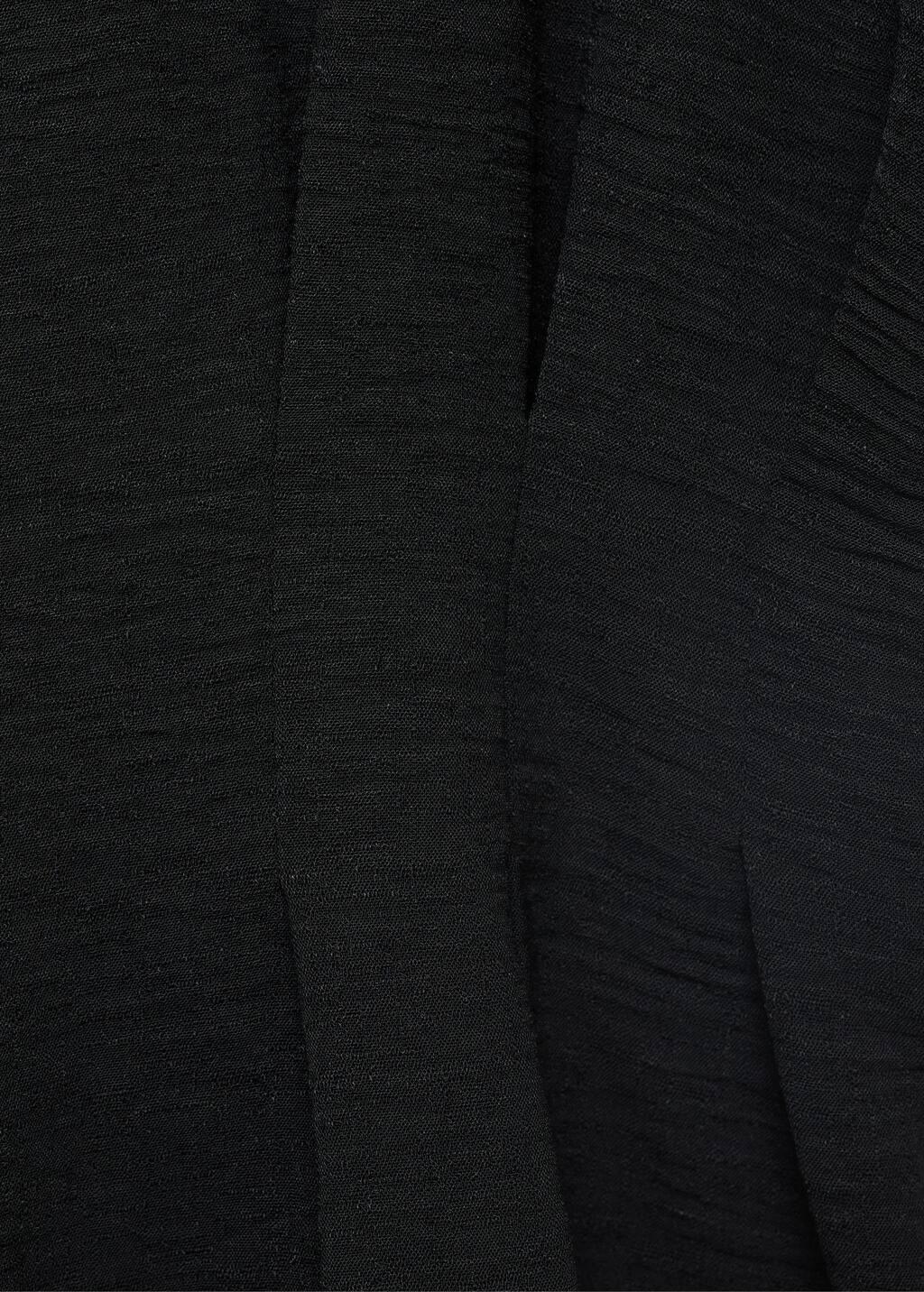 Black Fitted Peplum Blouse, Black, large image number 4