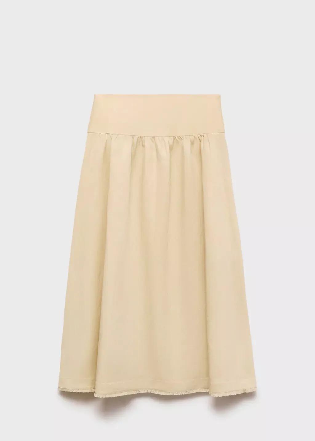 YELLOW Midi-skirt with frayed ends, Yellow, large image number 4