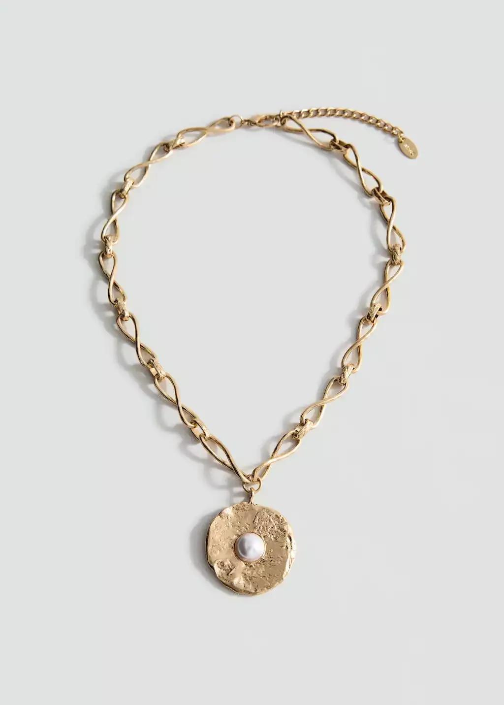Gold Combined Circle Pendant Necklace, 0201_OR, large image number 2
