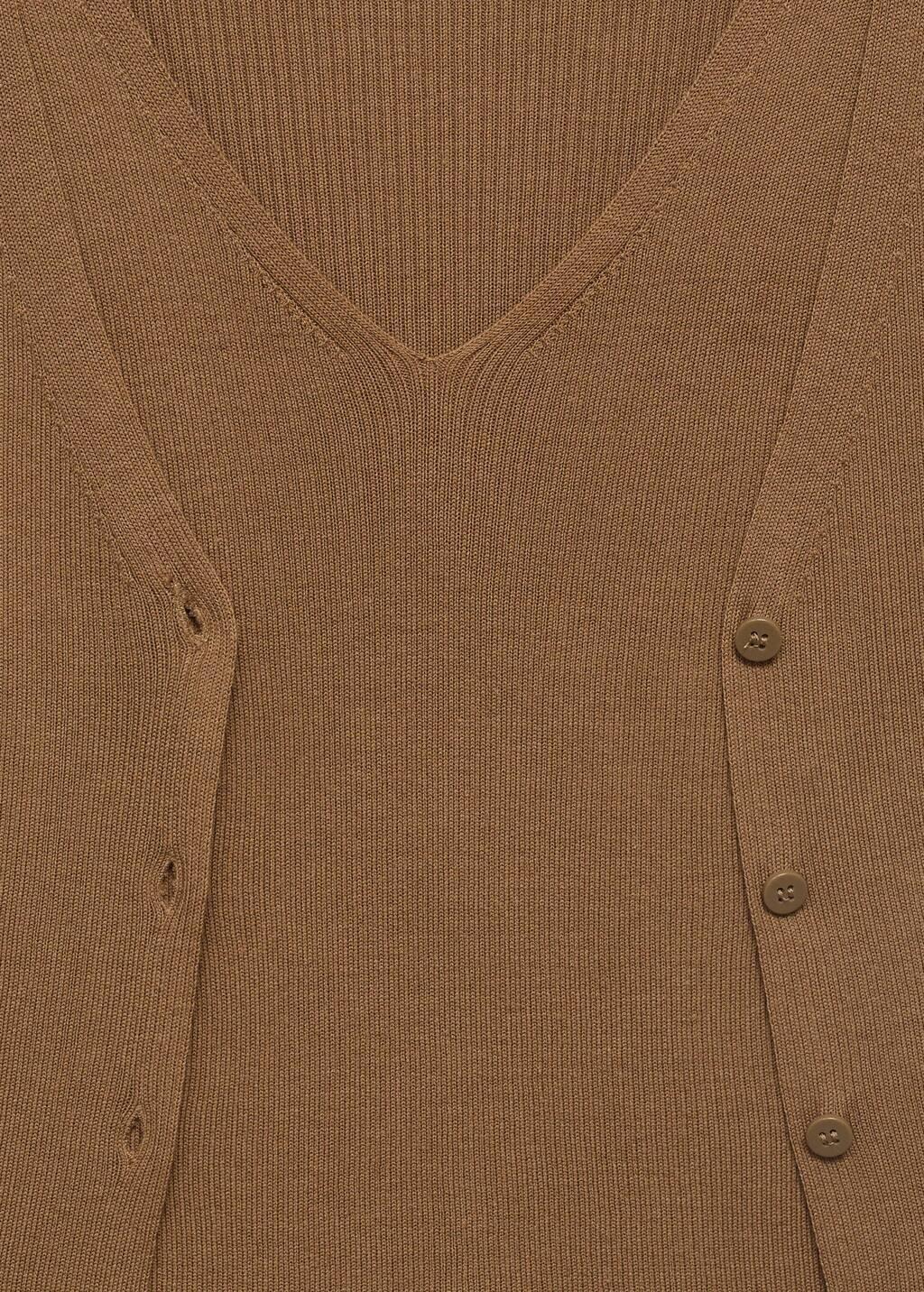 Brown Mixed Ribbed Sweater, Medium Brown, large image number 1