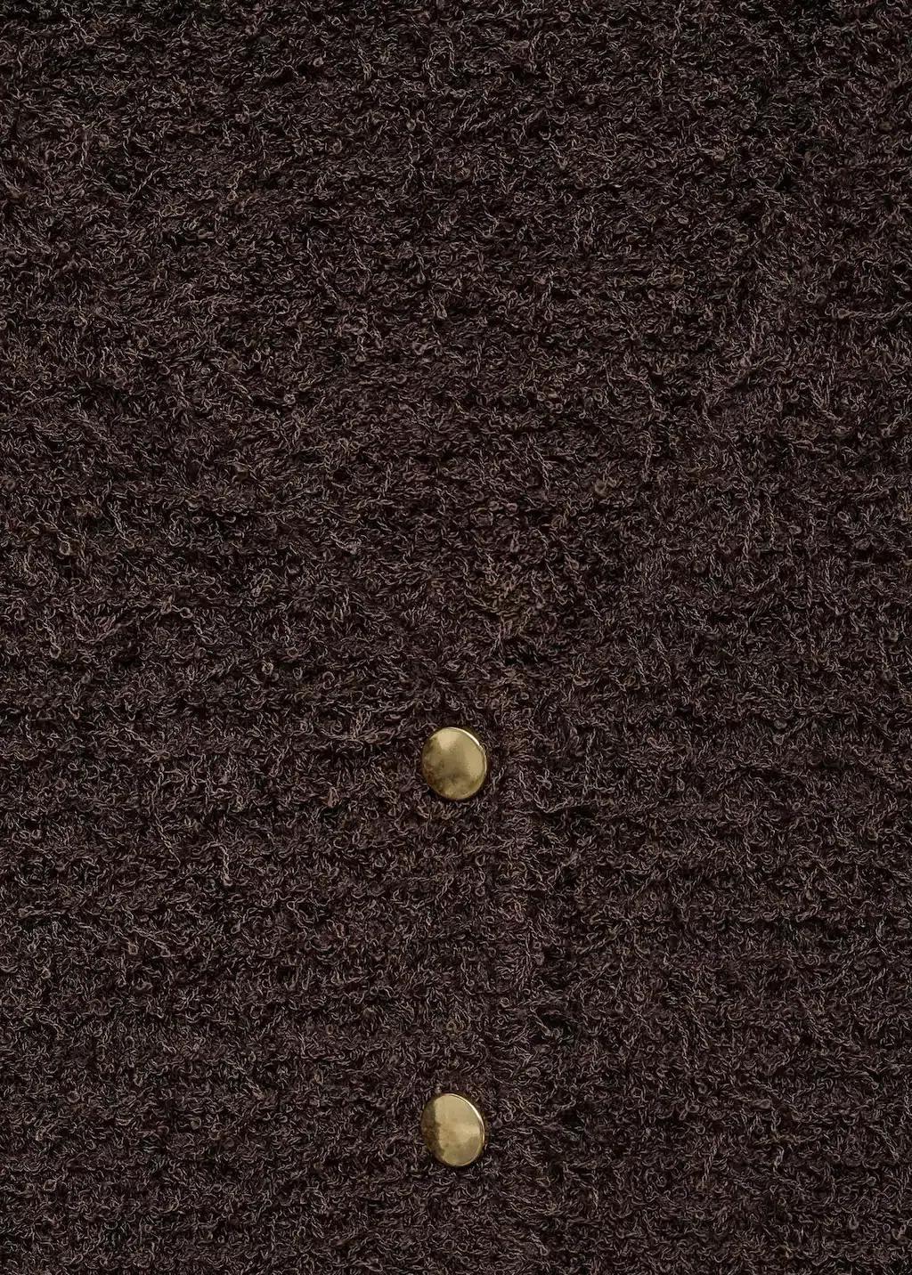 DARK BROWN Short-sleeved boucl&eacute; cardigan, Dark Brown, large image number 4