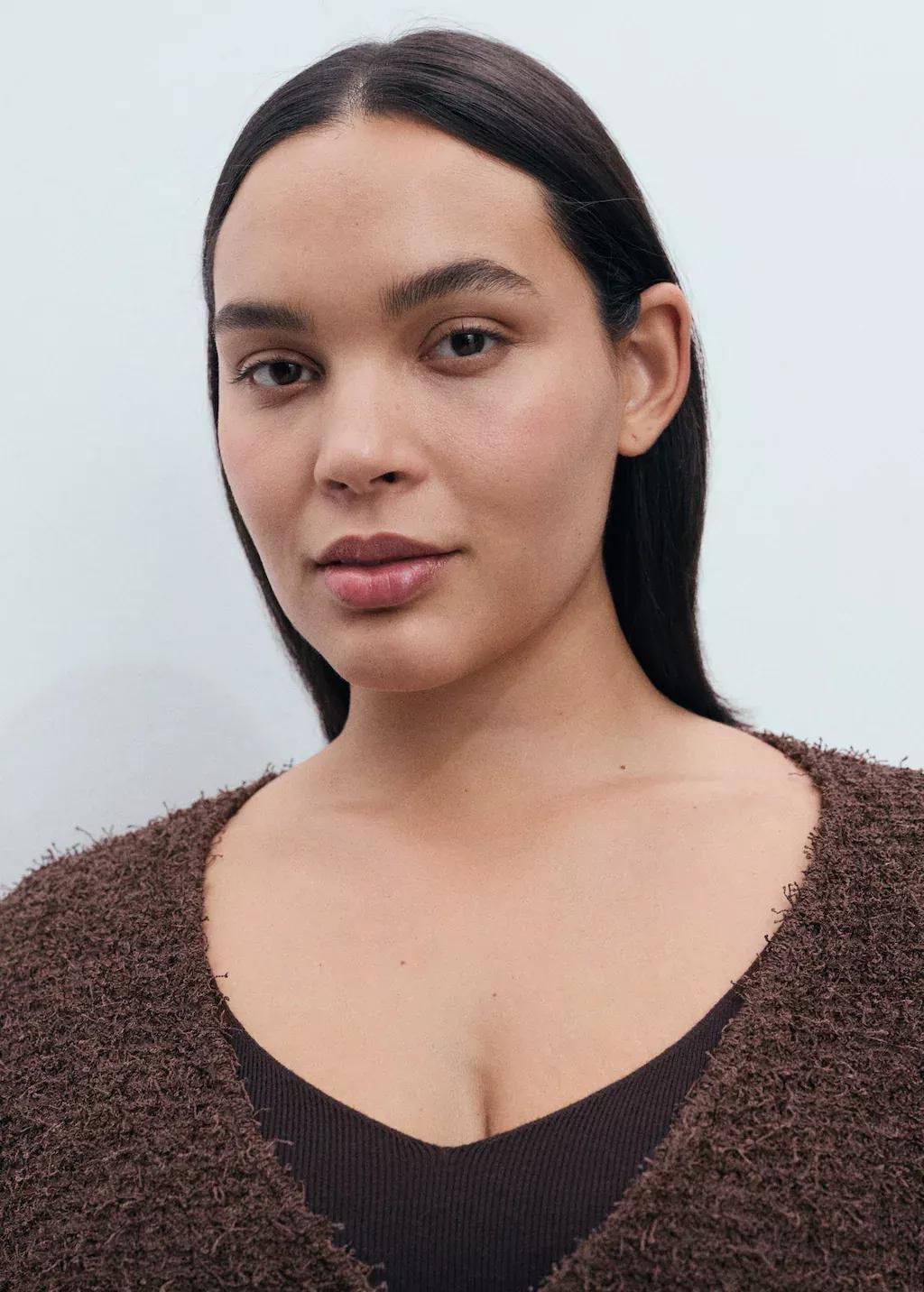 DARK BROWN Short-sleeved boucl&eacute; cardigan, Dark Brown, large image number 6