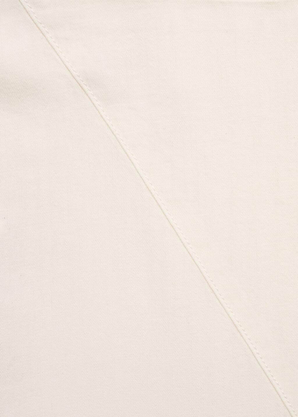 Beige Asymmetrical Cotton Midi-Skirt, Light Beige, large image number 4