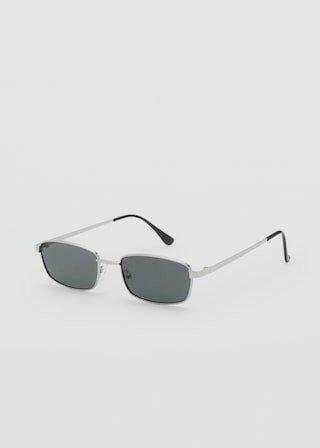 Silver Rectangular Metal Frame Sunglasses, 0201_PL, large image number 0