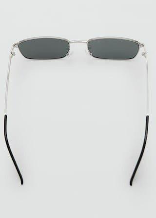Silver Rectangular Metal Frame Sunglasses, 0201_PL, large image number 2