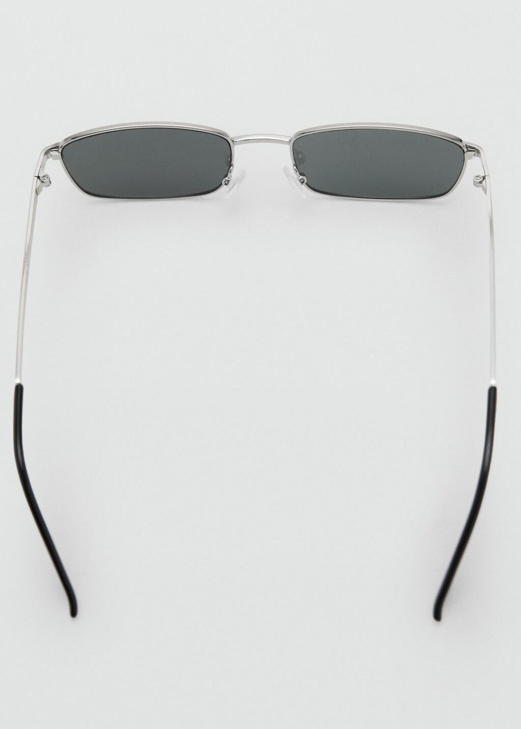 Silver Rectangular Metal Frame Sunglasses, 0201_PL, large image number 6