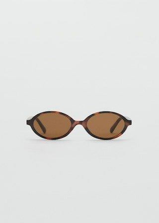 Brown Thin-Frame Sunglasses, Dark Brown, large image number 2