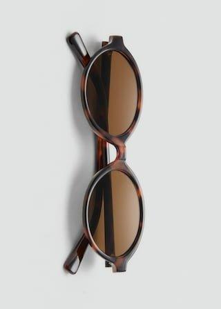 Brown Thin-Frame Sunglasses, Dark Brown, large image number 6