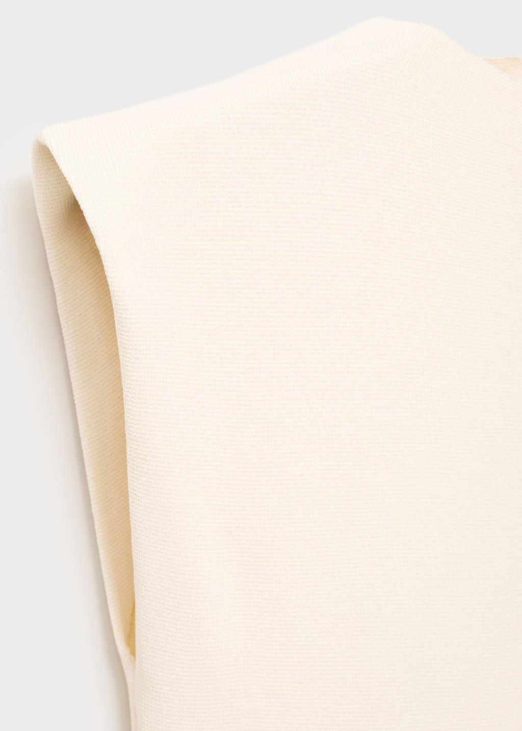 Beige Flared Knit Dress With Perkins Collar, Light Beige, large image number 5