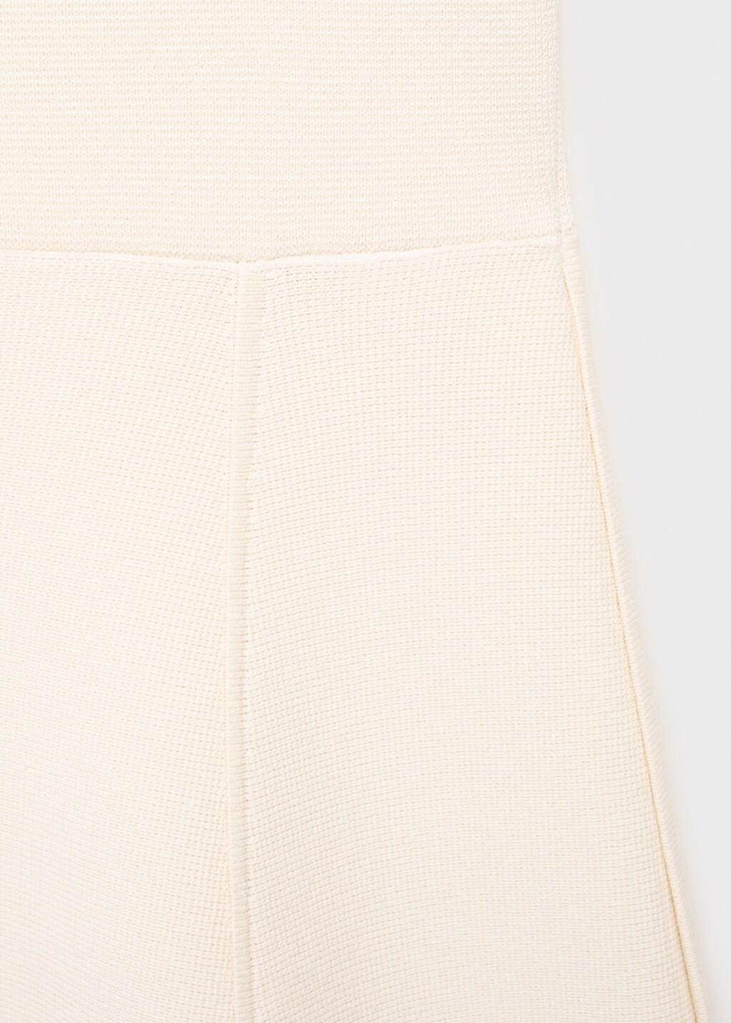 Beige Flared Knit Dress With Perkins Collar, Light Beige, large image number 9