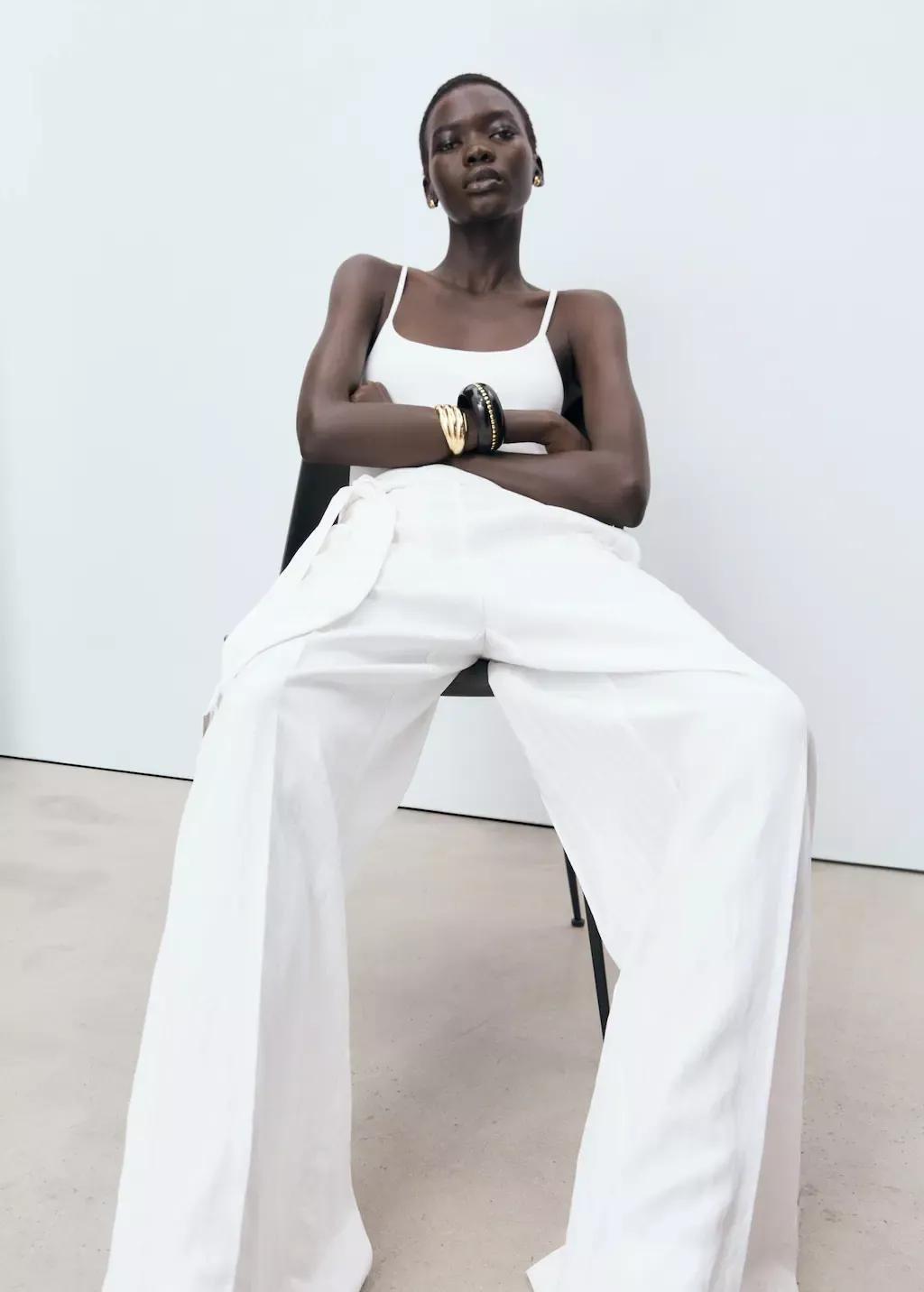 White Jumpsuit with belt, Natural White, medium